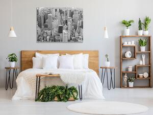 Sklenený obraz štvorcový mesto New York čierno biely - 40 x 40 cm