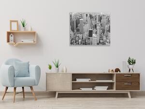 Sklenený obraz štvorcový mesto New York čierno biely - 55 x 55 cm