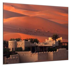Sklenený obraz štvorcový púšť Abu Dhabi - 34 x 34 cm