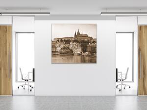 Sklenený obraz štvorcový Pražský hrad - 65 x 65 cm