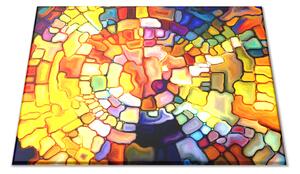 Sklenená doska abstraktnej ilúzie farebného skla - 30x20cm