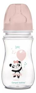 Antikoliková fľaštička so širokým hrdlom Canpol Babies EasyStart - TOYS 240 ml - ružová