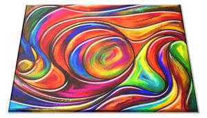 Sklenená doštička abstraktný predstih farieb - 30x20cm