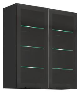 KONDELA Horná skrinka, čierna, ARAKA/MENZO/SIBER 80 GS-90 2F