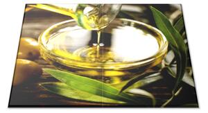 Sklenená doštička olivový olej v miske - 30x20cm