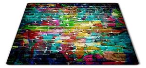 Sklenená doštička farebný tehlový múr - 30x20cm