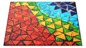 Sklenená doštička farebná abstraktná mozaika - 30x20cm