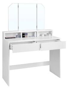 VASAGLE Toaletný stolík - biela - 100x40x142 cm