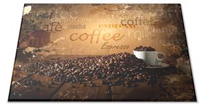 Sklenená doštička dekorácie Coffee a káva - 30x20cm