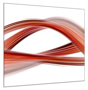 Obraz sklenený štvorcový abstrakt červená vlna - 50 x 50 cm