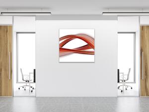 Obraz sklenený štvorcový abstrakt červená vlna - 40 x 40 cm