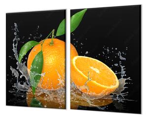 Ochranná doska pomaranč vo vode na čiernom - 55x55cm / ANO