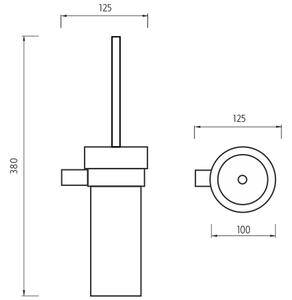 Nimco Toaletná WC kefa BORMO čierna - BRC 11094W-90