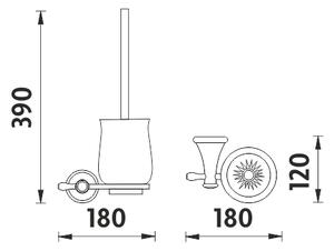 Nimco WC kefa retro s keramickou nádobou LADA - LA 19094K-65