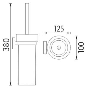 Nimco WC kefa, sklenený UNIX - UN 13094W-26