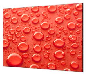 Ochranná doska kvapky vody na červenom podklade - 52x60cm / ANO