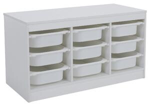 KONDELA Organizér s úložnými boxami, biela, TRIMAL