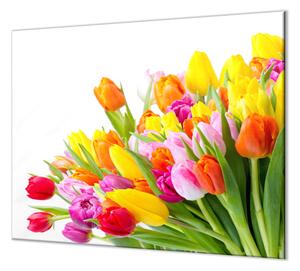 Ochranná doska kvety farebné tulipány - 40x40cm / NE