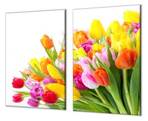 Ochranná doska kvety farebné tulipány - 40x40cm / ANO