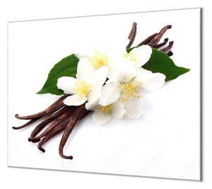 Ochranná doska vanilka a biele kvety - 52x60cm / ANO