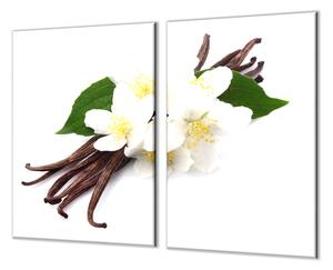 Ochranná doska vanilka a biele kvety - 40x40cm / ANO