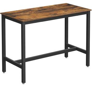 VASAGLE Barový stôl, 120 x 60 x 90 cm, vintage hnedý a čierny