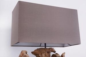 Invicta Interior - Dizajnová stolová lampa ARAGON 50 cm hnedá z naplaveného dreva
