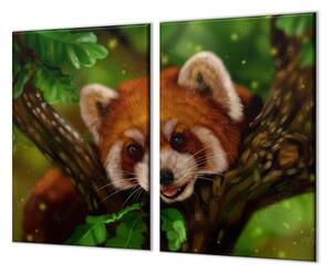Ochranná doska panda červená na strome - 52x60cm / ANO