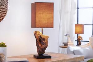 Invicta Interior - Dizajnová stolová lampa HYPNOTIC 45 cm hnedá z naplaveného dreva