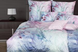 Glamonde luxusné obliečky Clara v kombinácií ružovej a modrej, doplnené s fialovým ornamentom. 140×200 cm