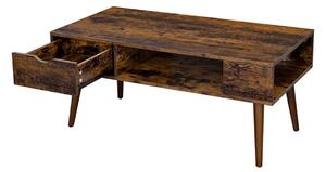 VASAGLE Konferenčný stolík s úložným priestorom, 100 x 50 x 45 cm, rustikálny hnedý