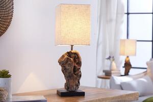 Invicta Interior - Dizajnová stolová lampa HYPNOTIC 45 cm béžová z naplaveného dreva