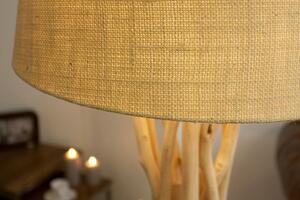 Invicta Interior - Ručne vyrobená stojaca lampa WILD NATURE 155 cm piesková z naplaveného dreva