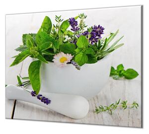 Ochranná doska bylinky v bielom mažiari - 40x60cm / ANO