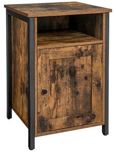VASAGLE Príručný stolík, nočný stolík 40 x 40 x 60 cm, rustikálny hnedý