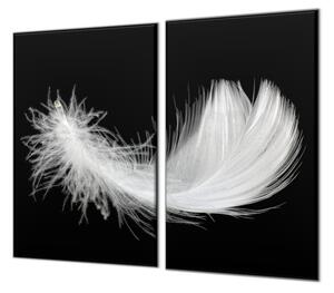 Ochranná doska biele perie na čiernom - 52x60cm / ANO