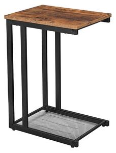 Príručný stolík, zasúvateľný pod pohovku, stolík na notebook, rustikálny hnedý | VASAGLE