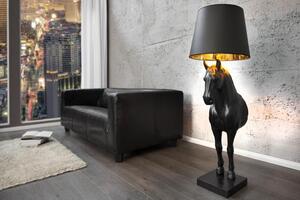Invicta Interior - Extravagantná stojanová lampa BLACK BEAUTY 130 cm čierna
