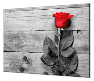 Ochranná doska červená ruža na šedých doskách - 40x40cm / ANO