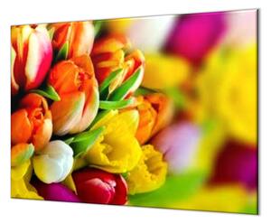 Ochranná doska kvety farebných tulipánov - 55x55cm / ANO