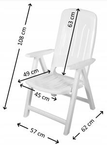 Umelohmotná záhradná stolička 3+1 zadarmo - biela