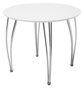Invicta Interior - Moderný jedálenský stôl ARRONDI 90 cm biely chróm okrúhly