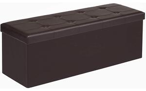 SONGMICS Veľká úložná lavica, max. nosnosť 300 kg, 110 x 38 x 38 cm, hnedá