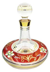 Sklenená karafa s kvetmi v červenom prevedení 1 500 ml