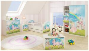 Babyboo Box na hračky s motívom Unicorn + čalúnené sedadlo