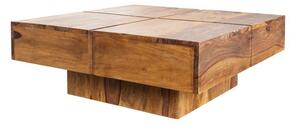 Invicta Interior - Masívny konferenčný stolík BOLT 80 cm zo Sheeshamu vyrobený ručne