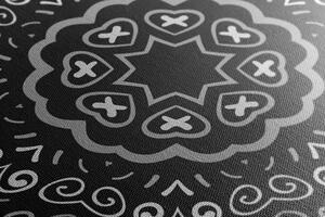 Obraz Mandala lásky v čiernobielom prevedení