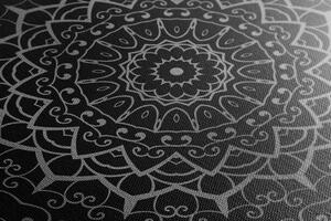 Obraz vintage Mandala v indickom štýle v čiernobielom prevedení