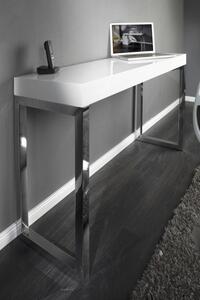 Invicta Interior - Moderný písací stôl WHITE DESK 120x40 cm vysoký lesk, biely