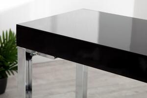 Invicta Interior - Moderný písací stôl BLACK DESK 120x40 cm vysoký lesk, čierny